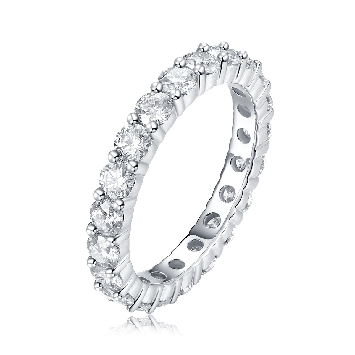 Luxury Row Moissanite Silver Ring