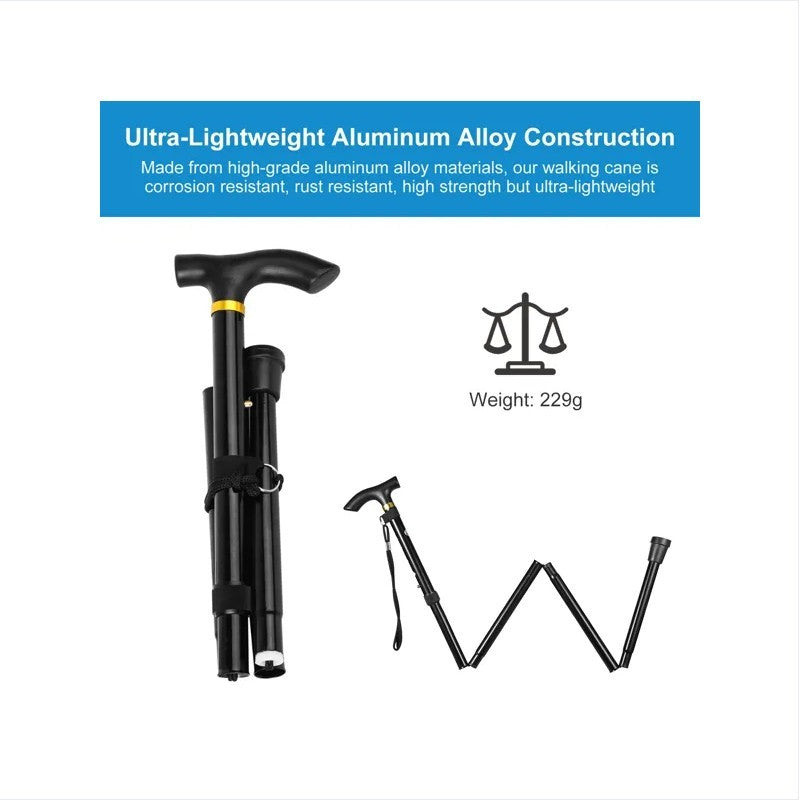 Black Portable Mobility Aid Cane