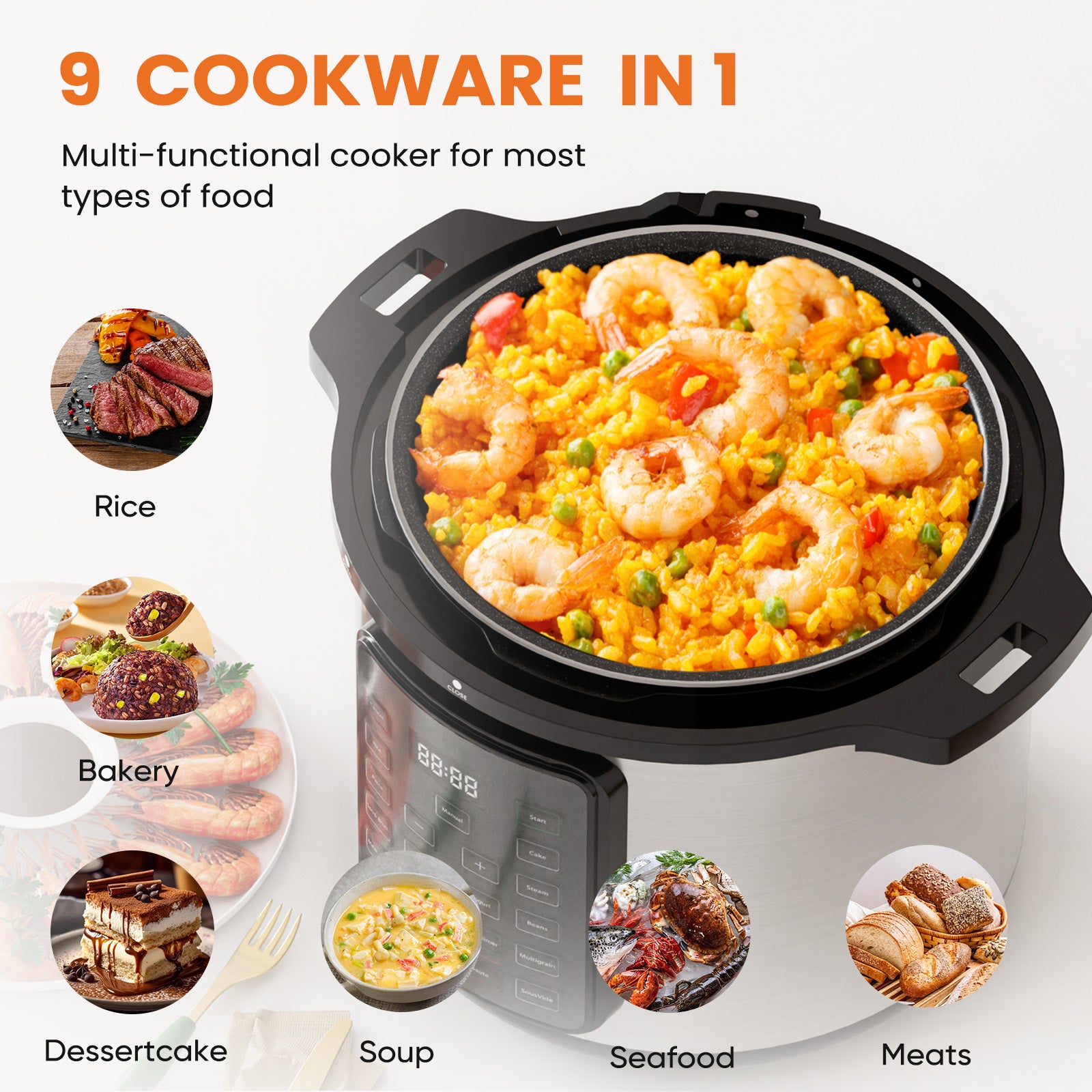 9-in-1 Electric Pressure Cooker Smart Pot