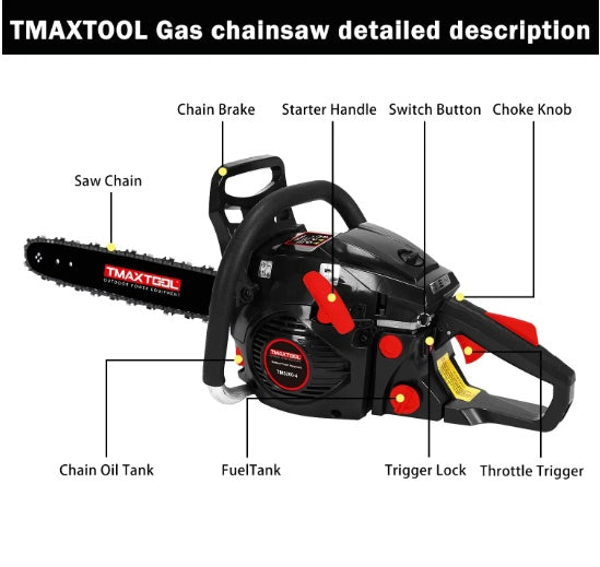TMAXTOOL 62cc 20" Gas Chainsaw