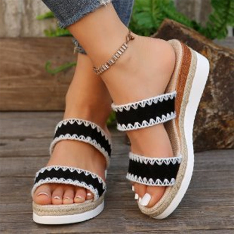 Hemp Rope Woven Wedge Sandals Women