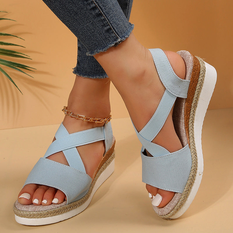 Women’s Cross-Strap Wedge Sandals