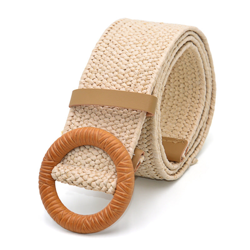 Ceinture large en coton et lin