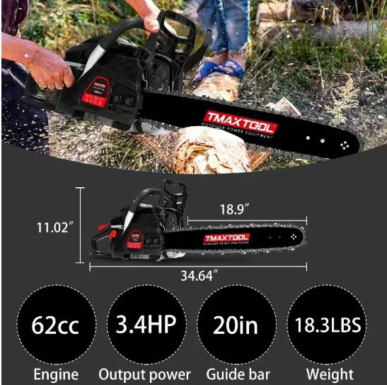 TMAXTOOL 62cc 20" Gas Chainsaw