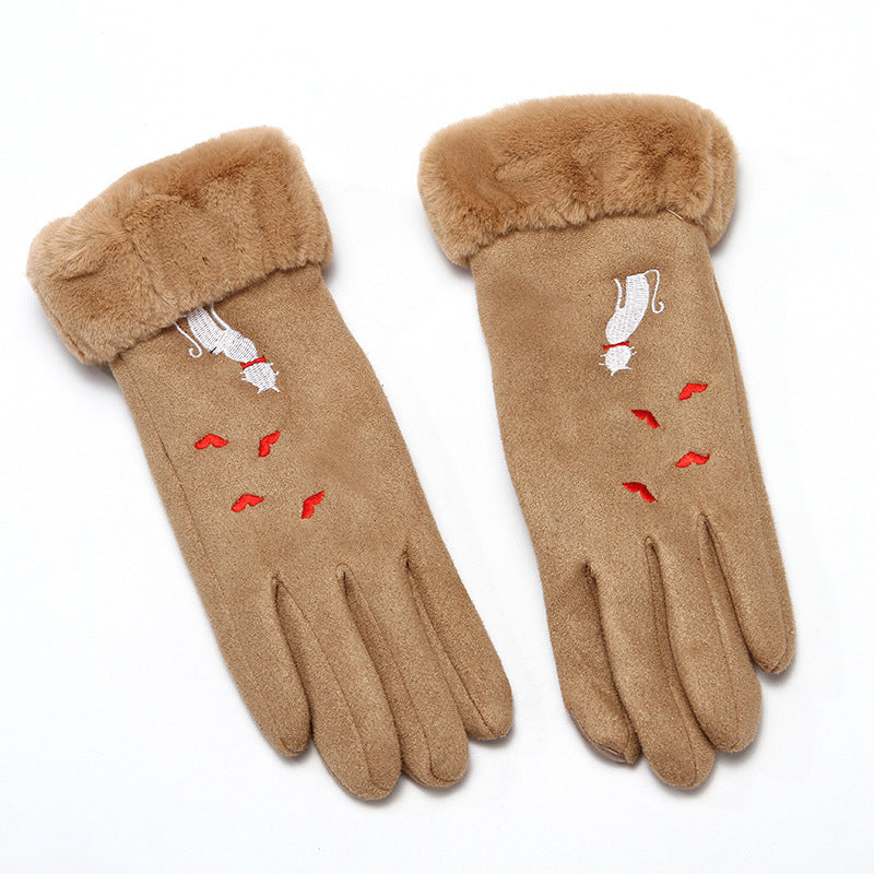 Gants d'hiver en daim pour femmes