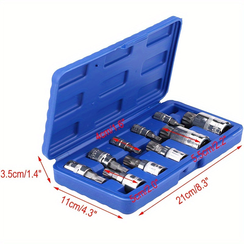 10PC XZN 12-Point Spline Bit Socket Set