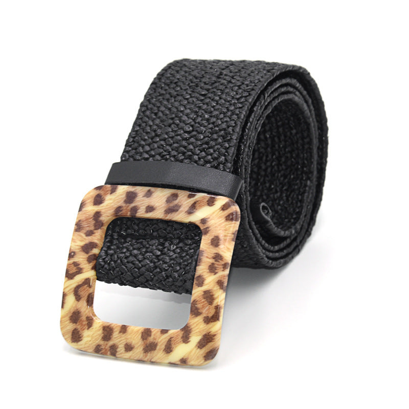 Ceinture large en coton et lin