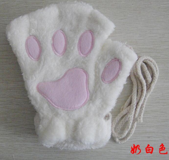 Gants mi-doigts en forme de pattes de chat mignons
