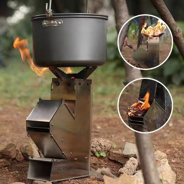 Portable Foldable Rocket Stove for Camping