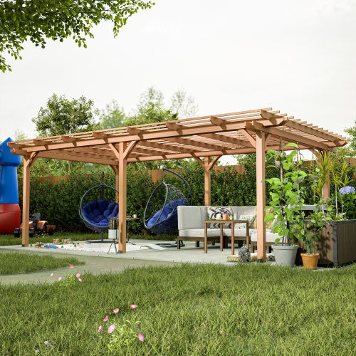 12x16 Outdoor Wooden Grape Pergola