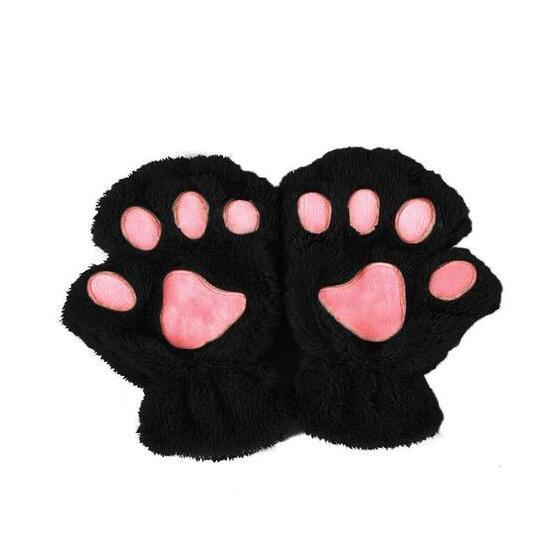 Gants mi-doigts en forme de pattes de chat mignons