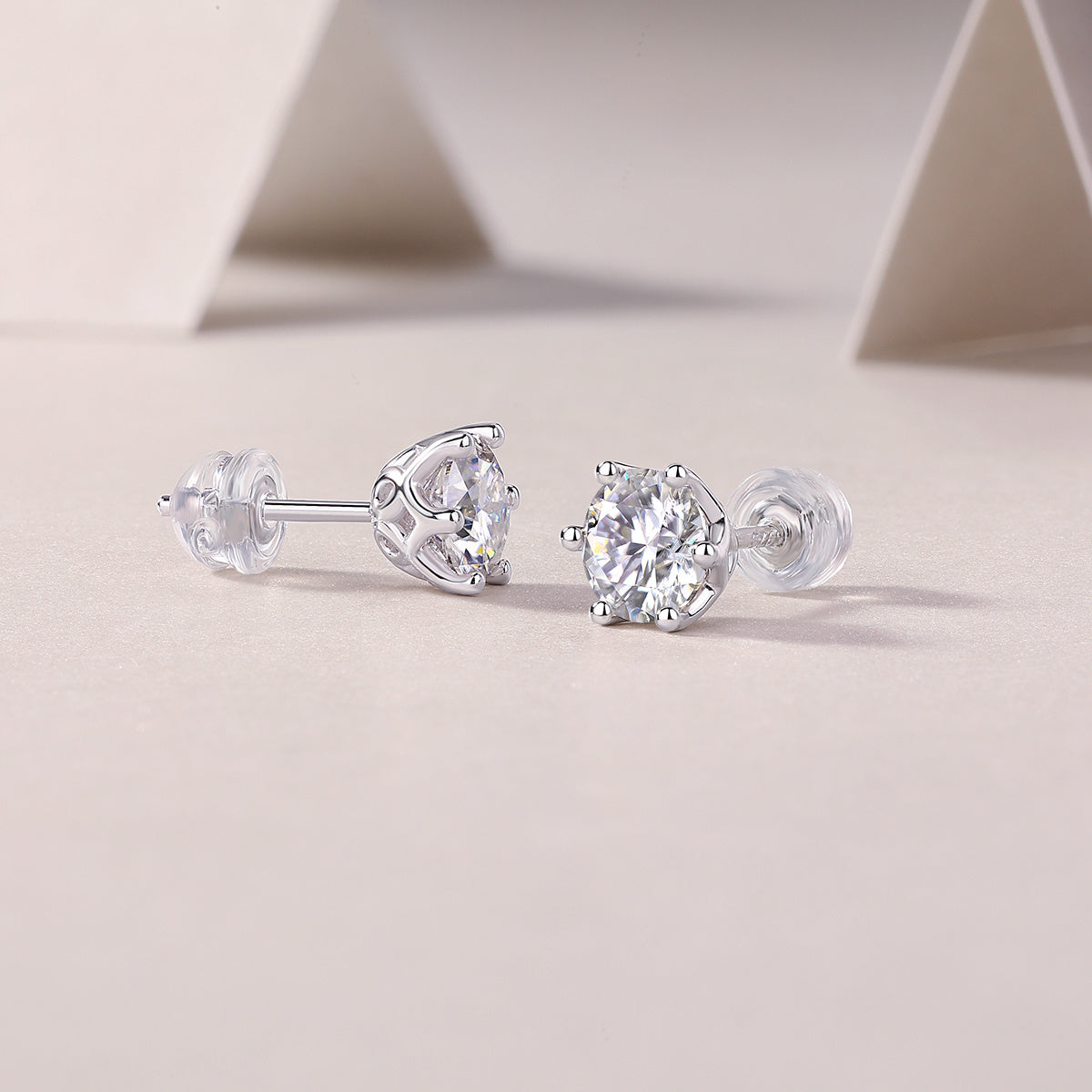 Freehand Flower Diamond Stud Earrings