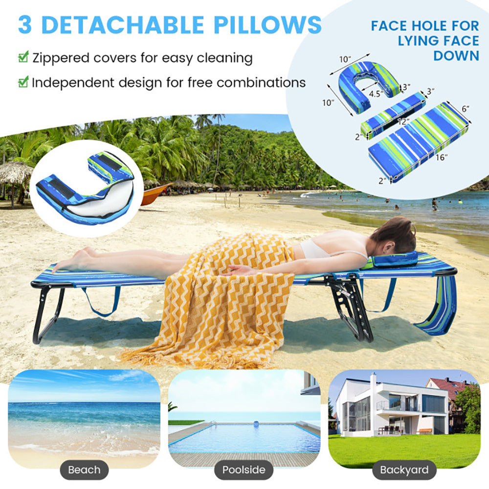 Beach Chaise Lounge Chair w/ Face Hole