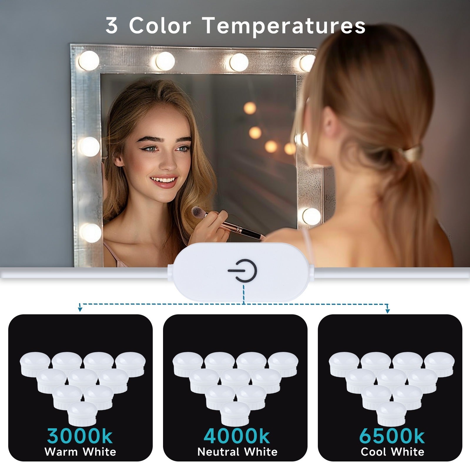 LED Makeup Mirror with Adjustable Ring Light
