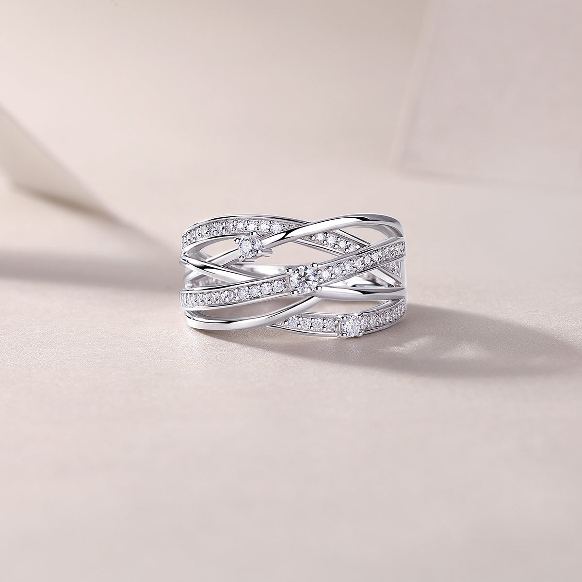 Star Moissanite Luxury Silver Ring Set