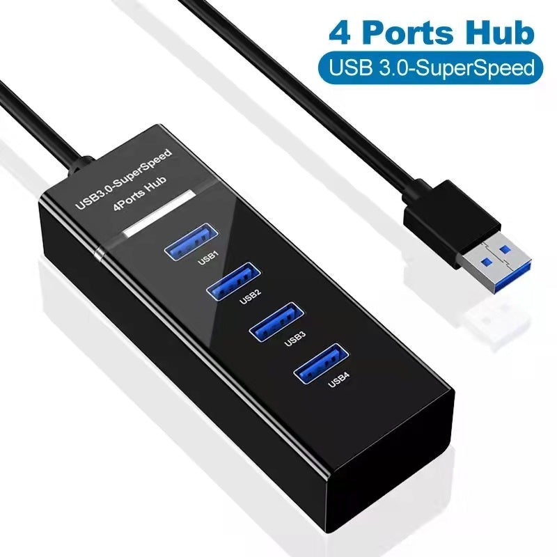 4-in-1 USB 2.0/3.0 Hub Splitter