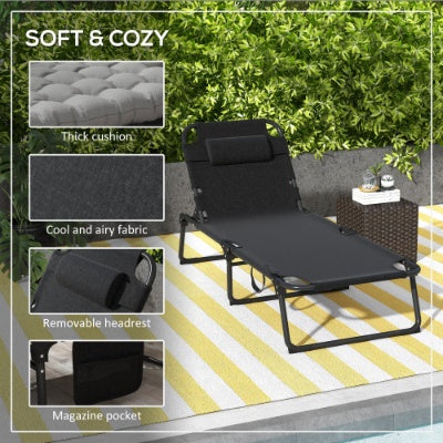 Outsunny Adjustable Folding Chaise Lounge