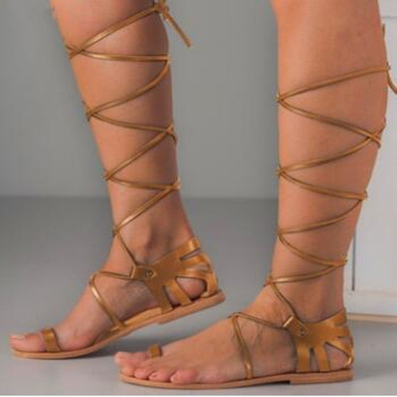 Lace-Up Flat Sandals for Women
