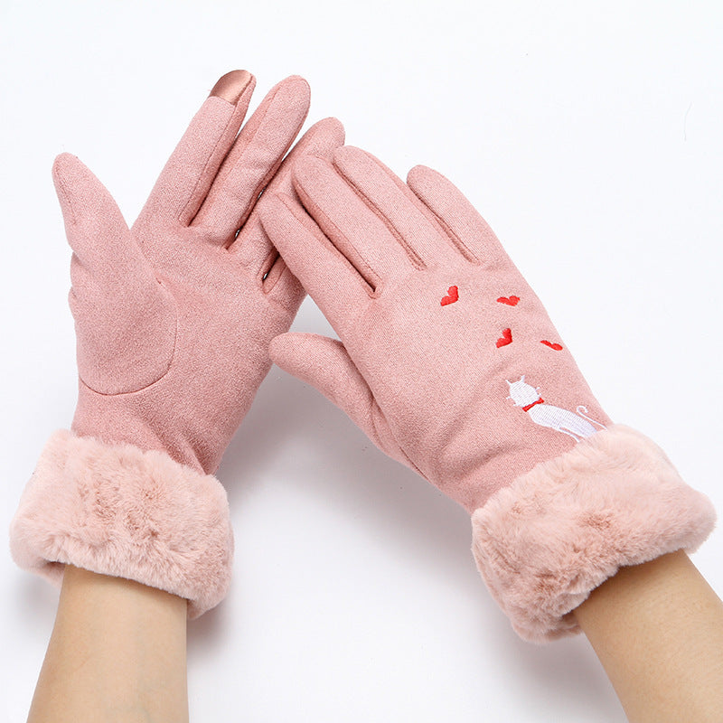 Gants d'hiver en daim pour femmes