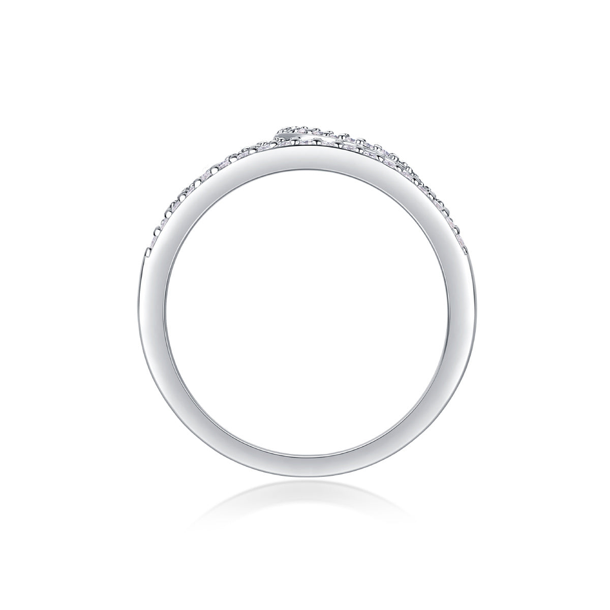 Crown Moissanite Silver Diamond Ring