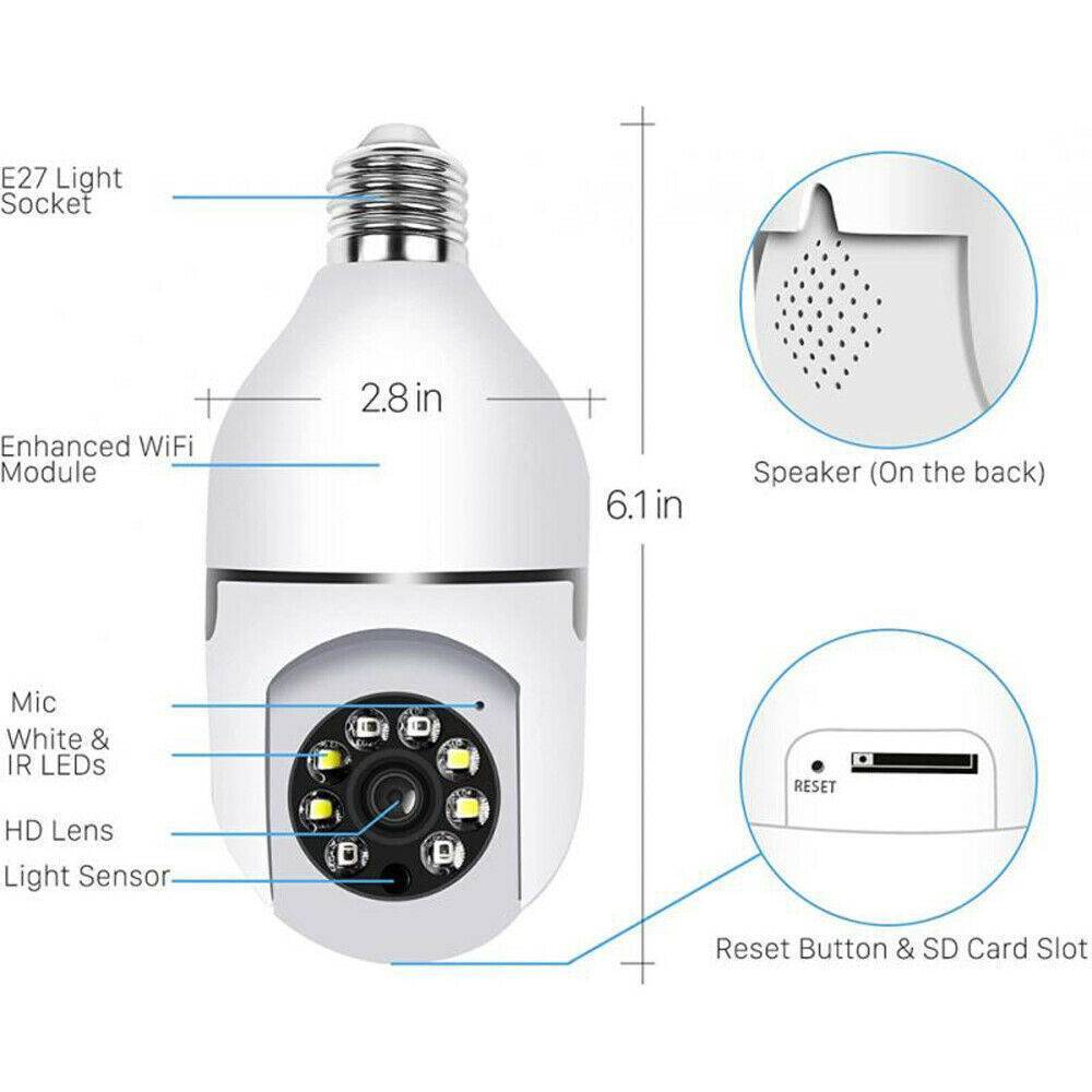 Smart Home E27 Bulb Camera