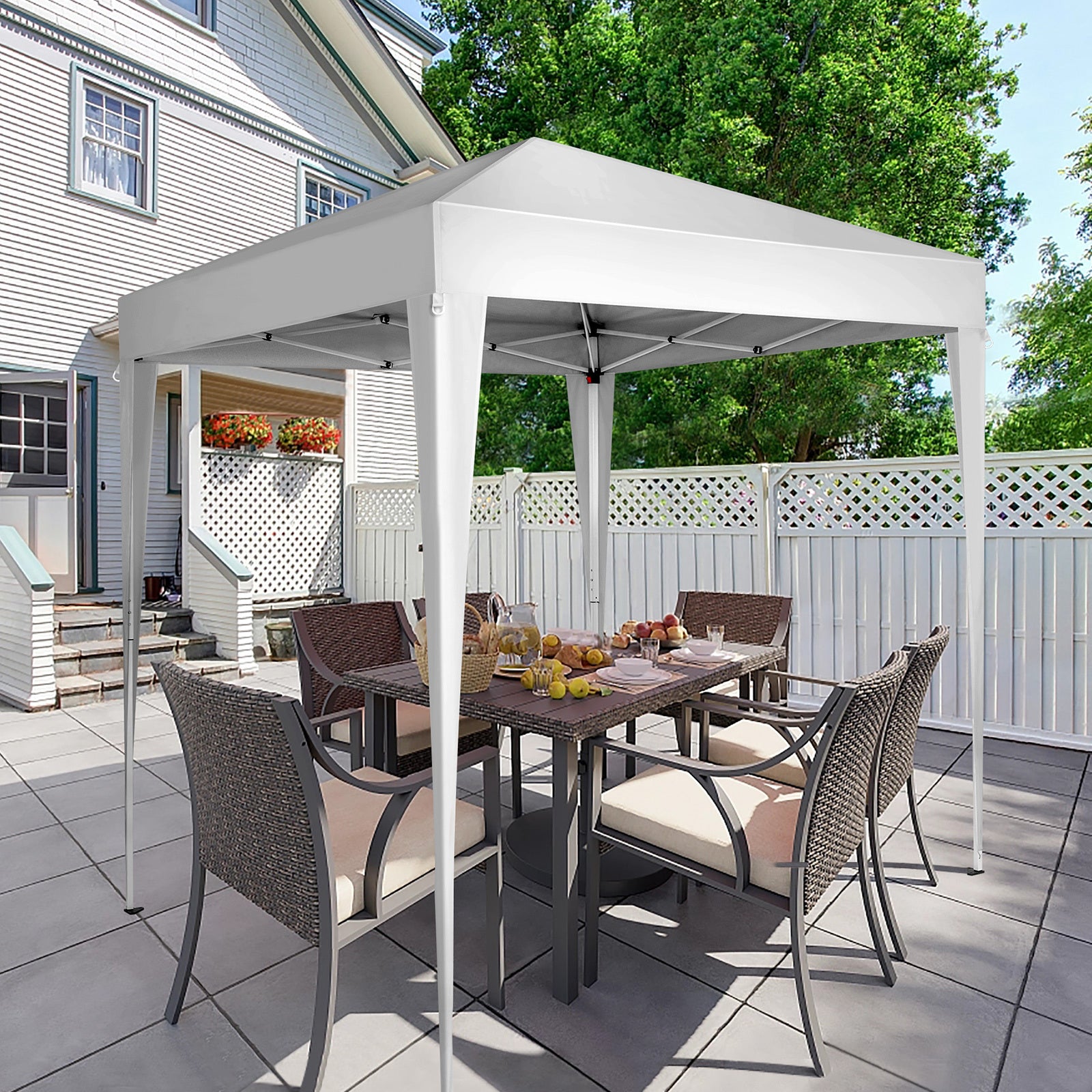 6.5x6.5ft White Folding Oxford Shed