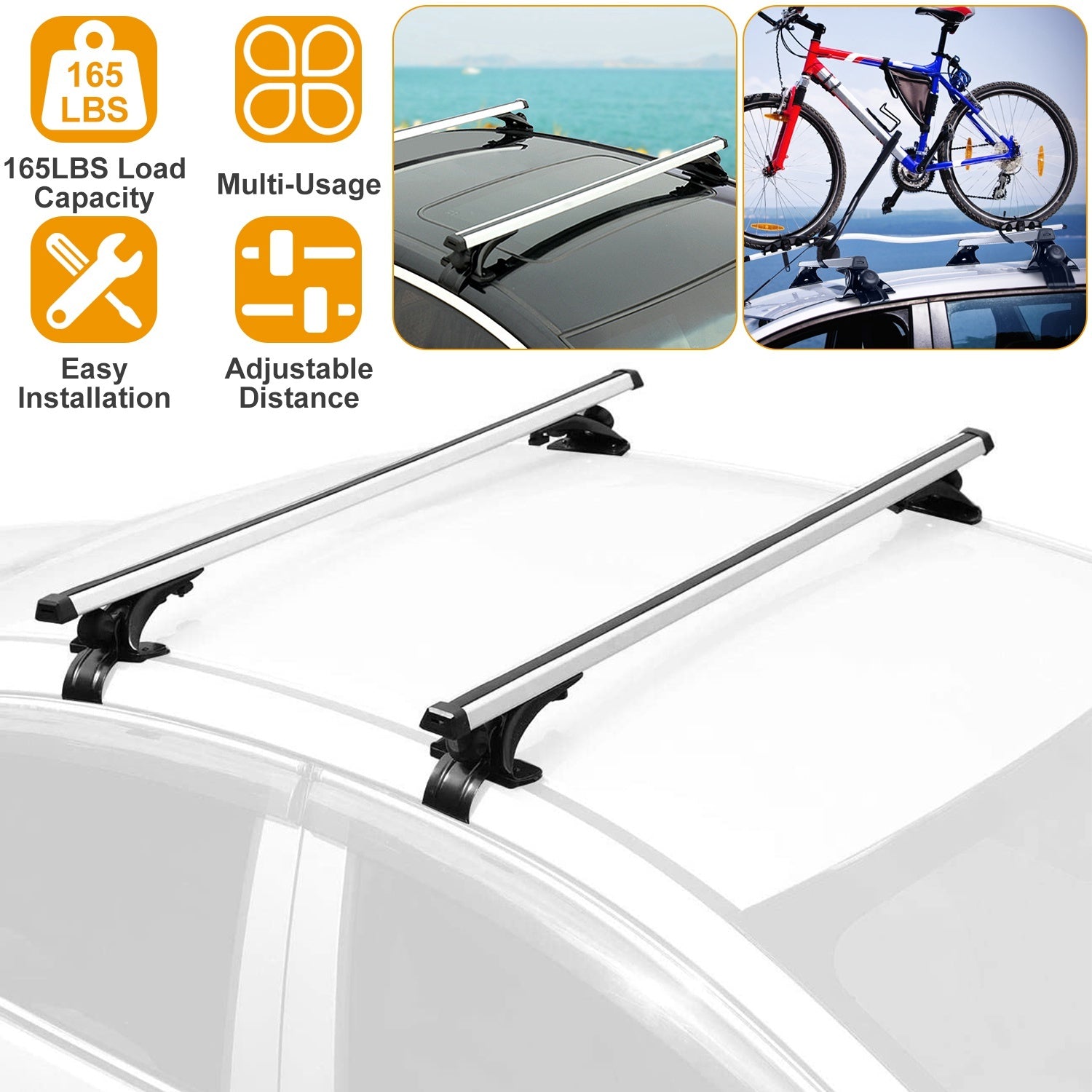 Universal 47.24in Aluminum Roof Rack