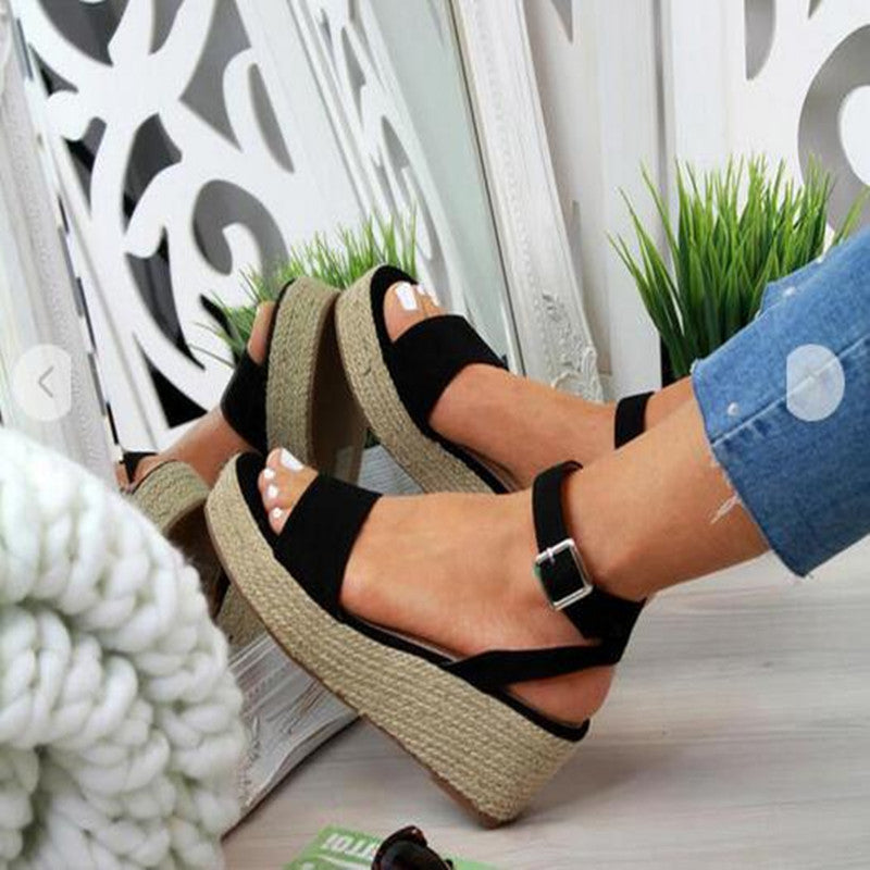 Wedge Hemp Rope Sole Sandals Women