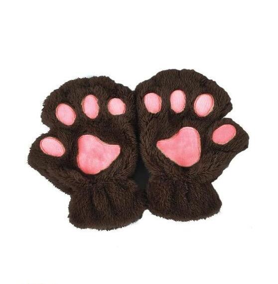 Gants mi-doigts en forme de pattes de chat mignons