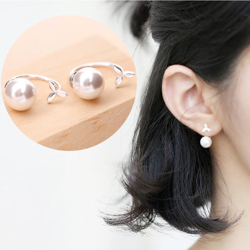 Sterling Silver Grass-Shaped Earstud