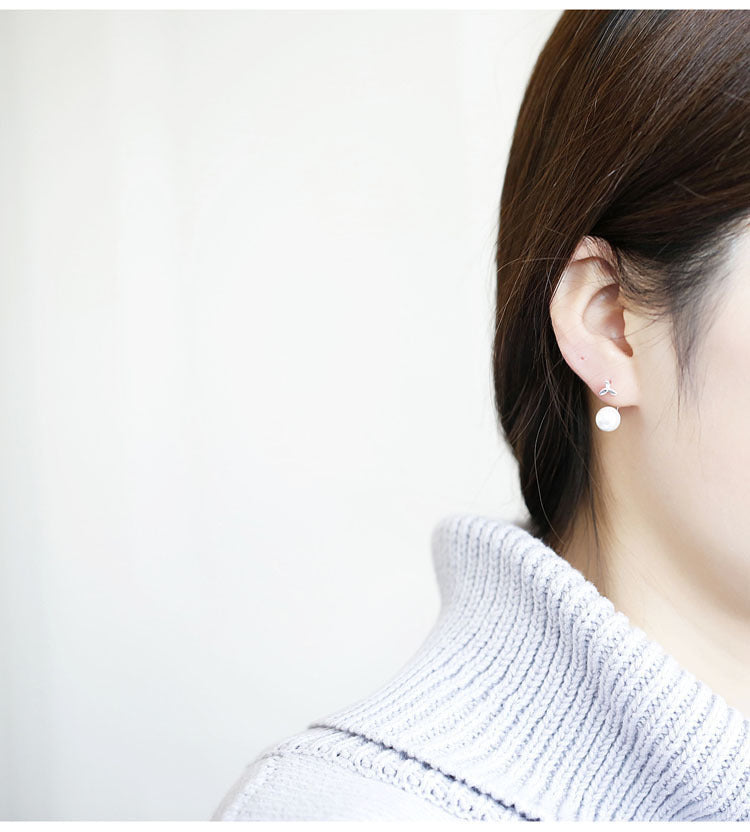 Sterling Silver Grass-Shaped Earstud