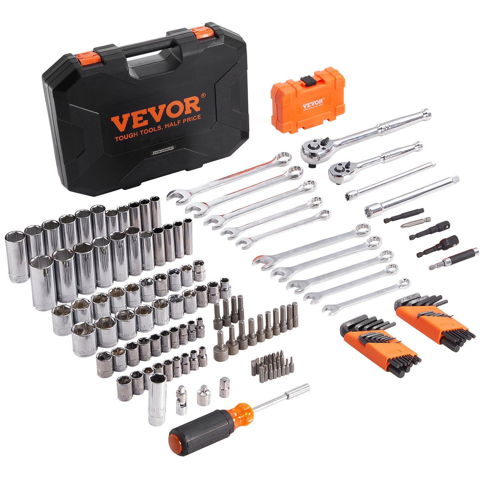 VEVOR 145-Piece Mechanics Tool & Socket Set