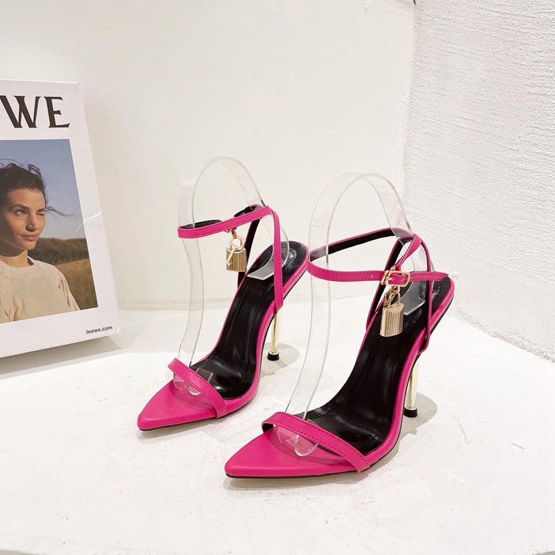 Women’s Lock Pointed Thin Heel Sandals