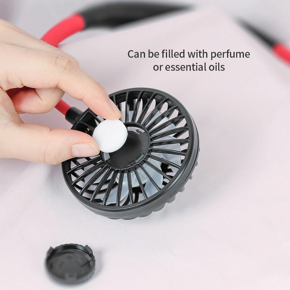 Mini USB Neckband Fan with Double Coolers