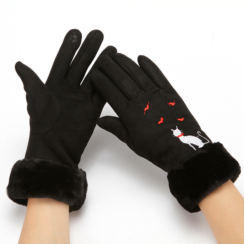 Gants d'hiver en daim pour femmes