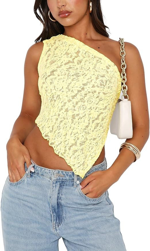 Lace Backless Asymmetrical Top – Women