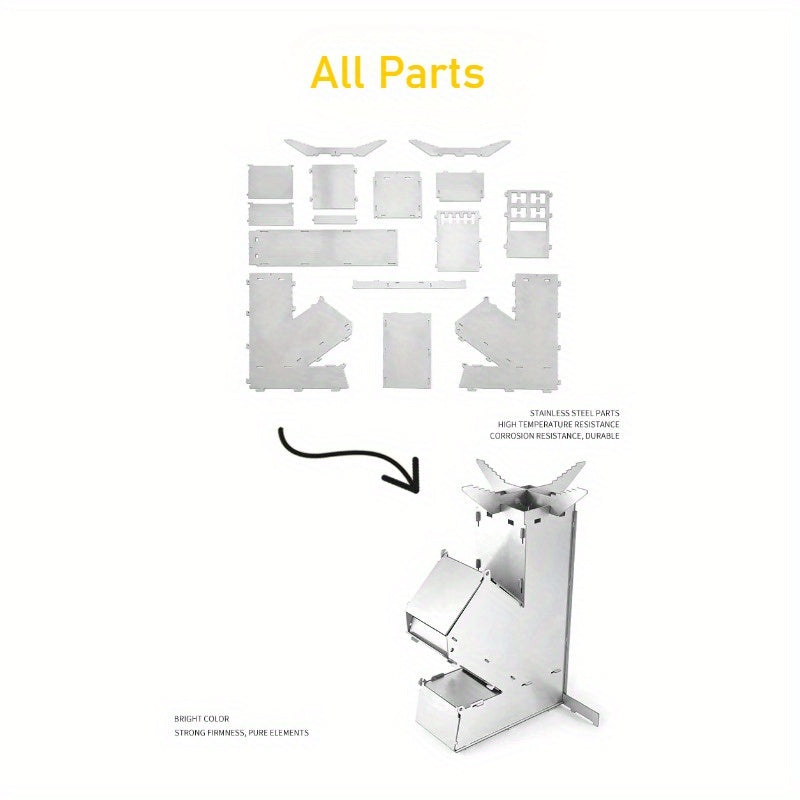 Portable Foldable Rocket Stove for Camping