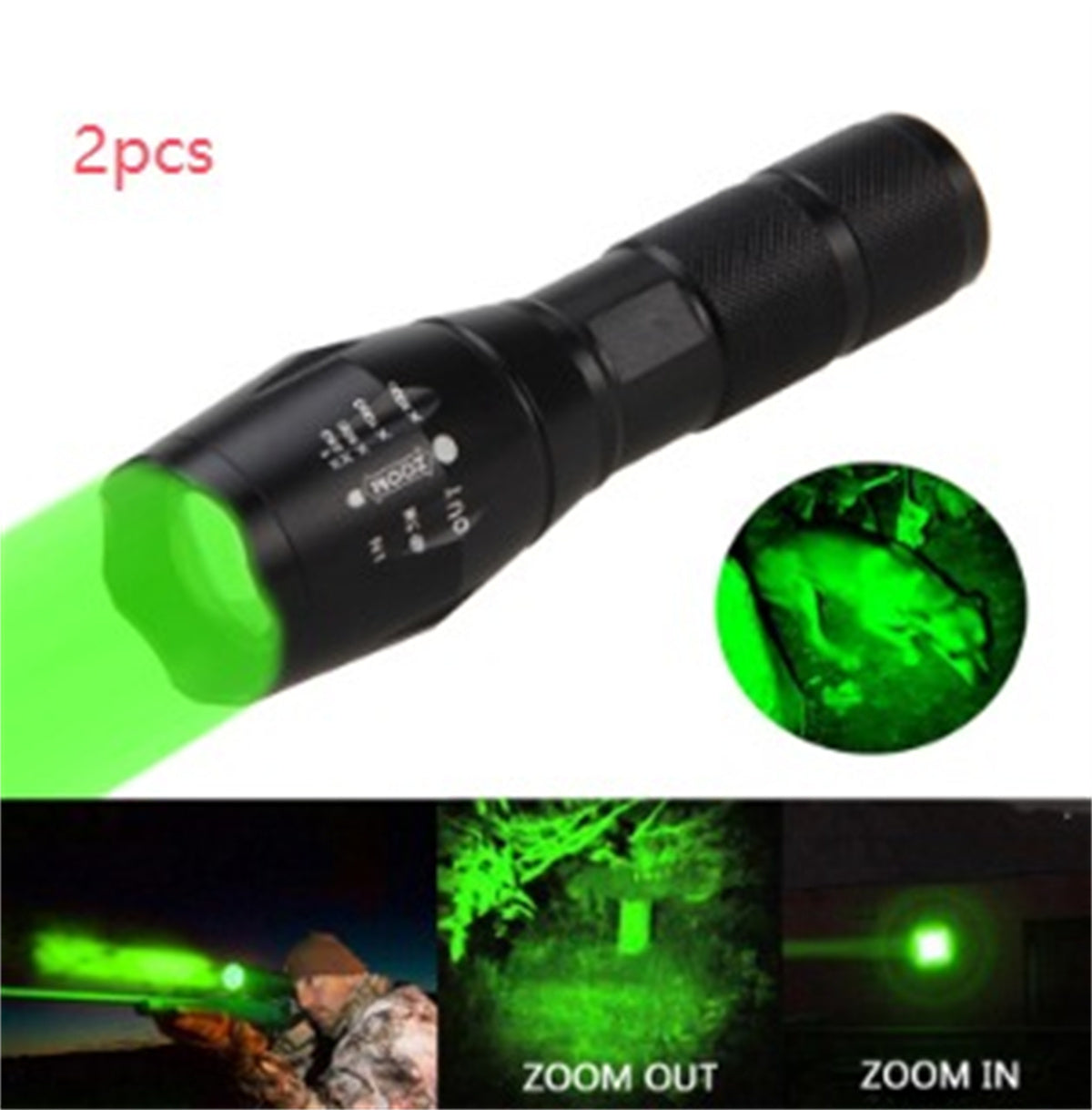 Portable Mini LED Zoom Flashlight Torch
