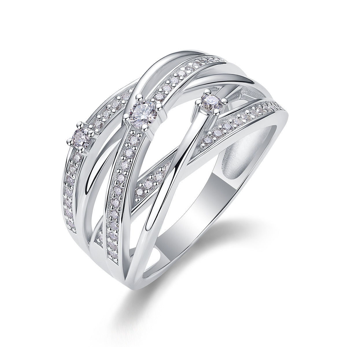 Star Moissanite Luxury Silver Ring Set