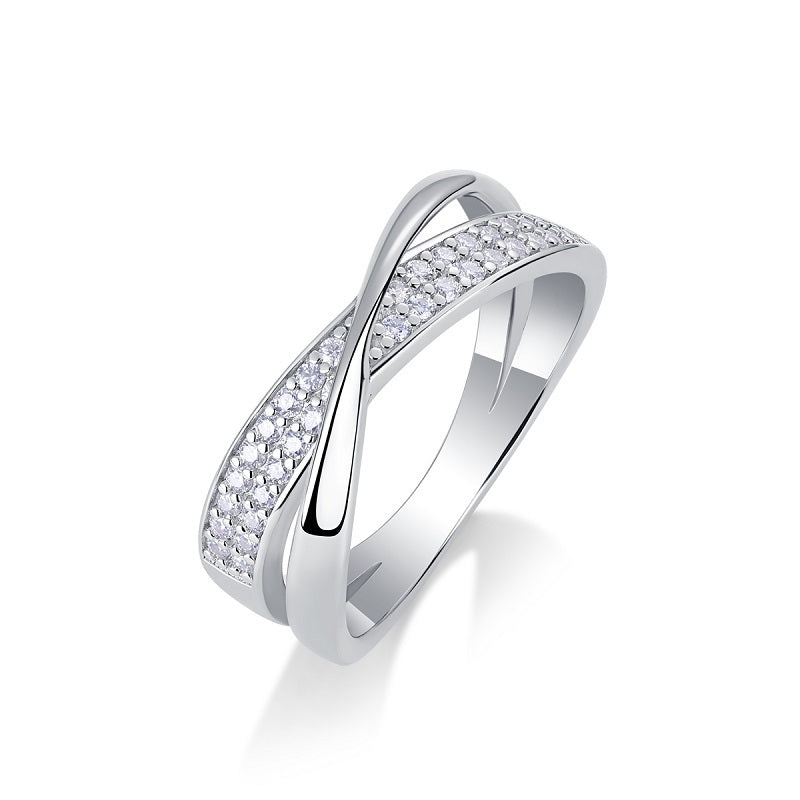 Wrap-Around Moissanite Silver Ring Set
