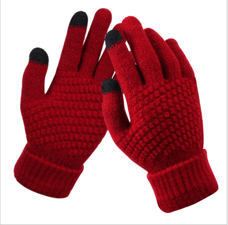 Couple de gants tricotés pour écran tactile