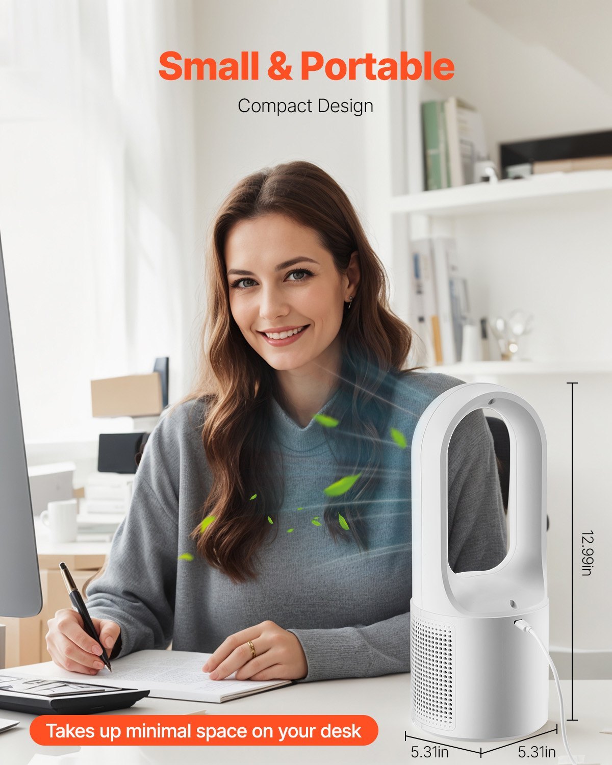 Portable 6-Speed Bladeless Desk Fan