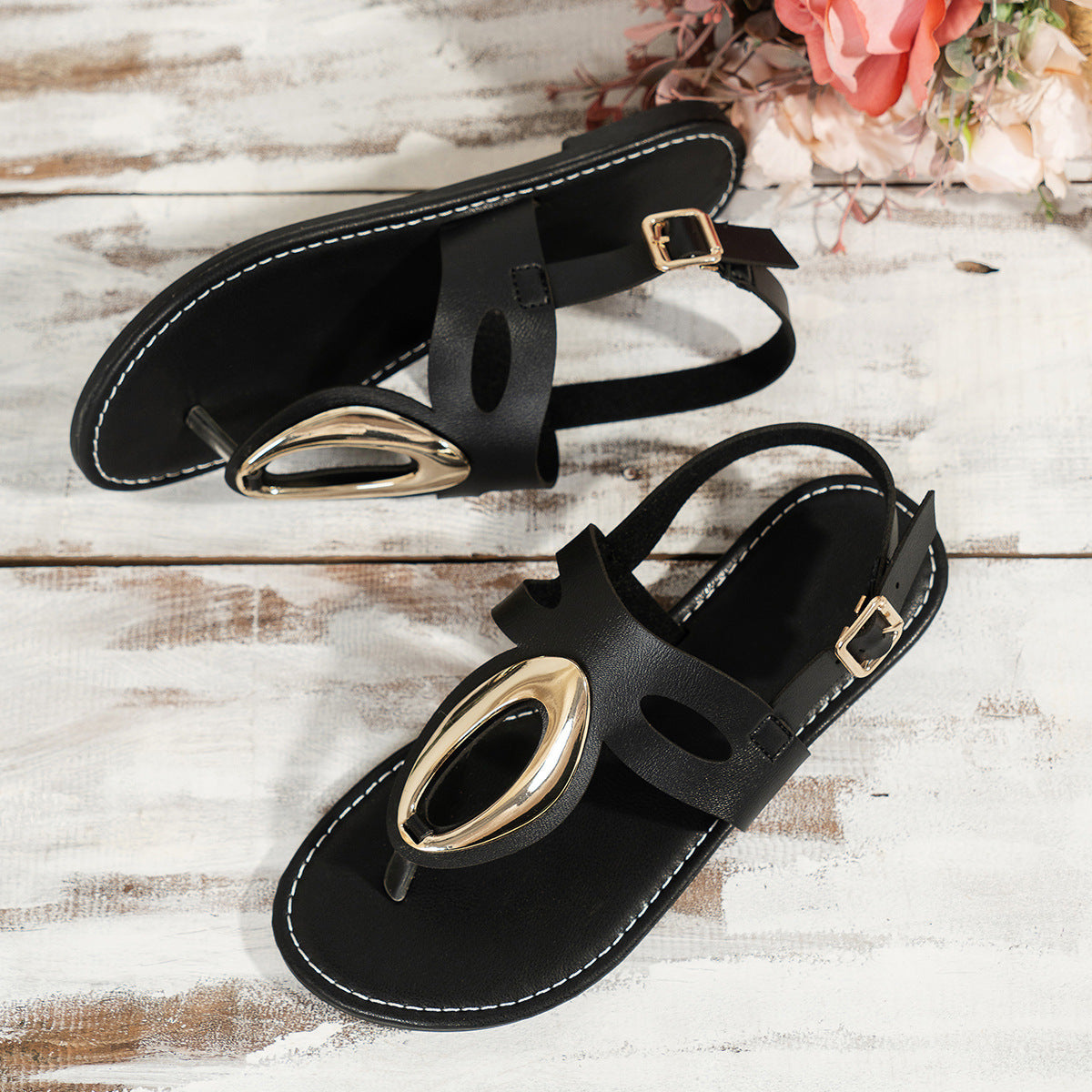 Metal Buckle Casual Sandals Women