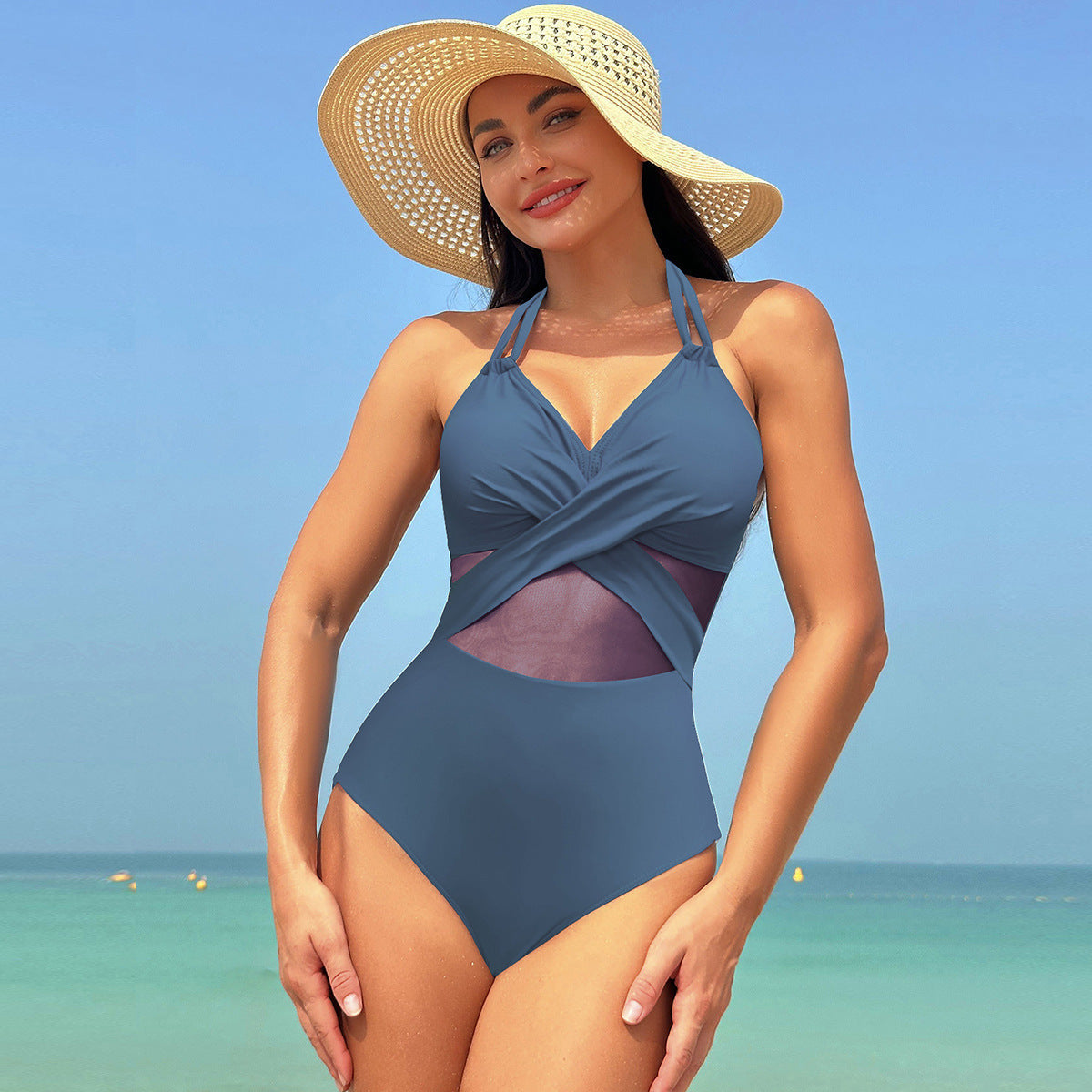 Halter-Neck One-Piece Swimsuit