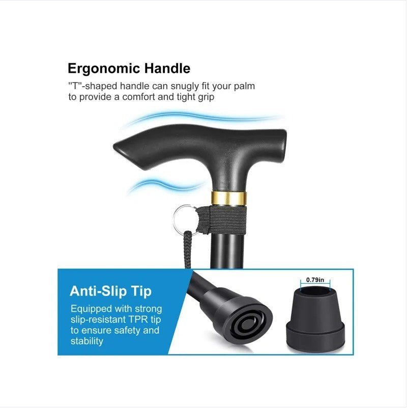 Black Portable Mobility Aid Cane