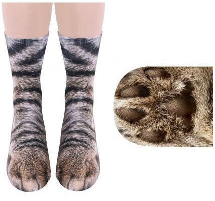 Chaussettes longues 3D motif pattes de chat – Unisexe et amusantes