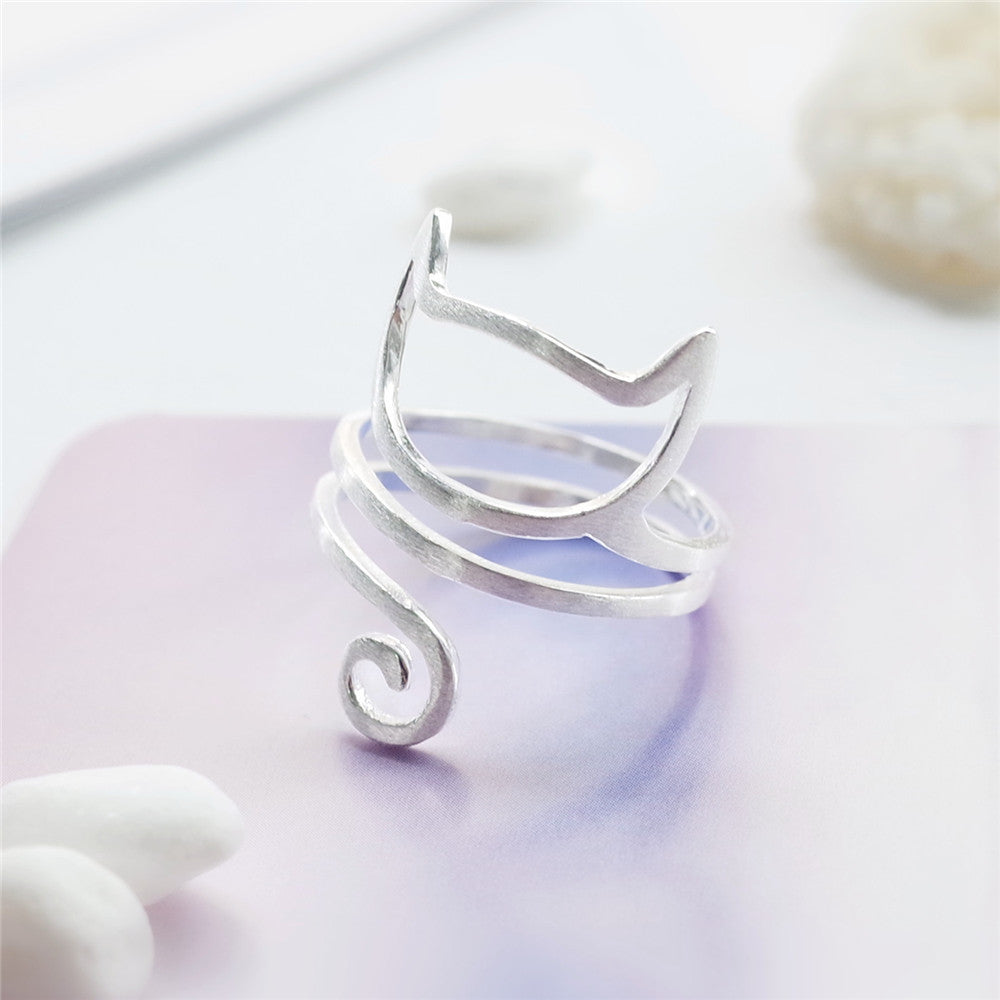 S925 Silver Cute Cat Ring