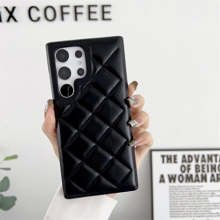 Diamond Plaid Leather Phone Case