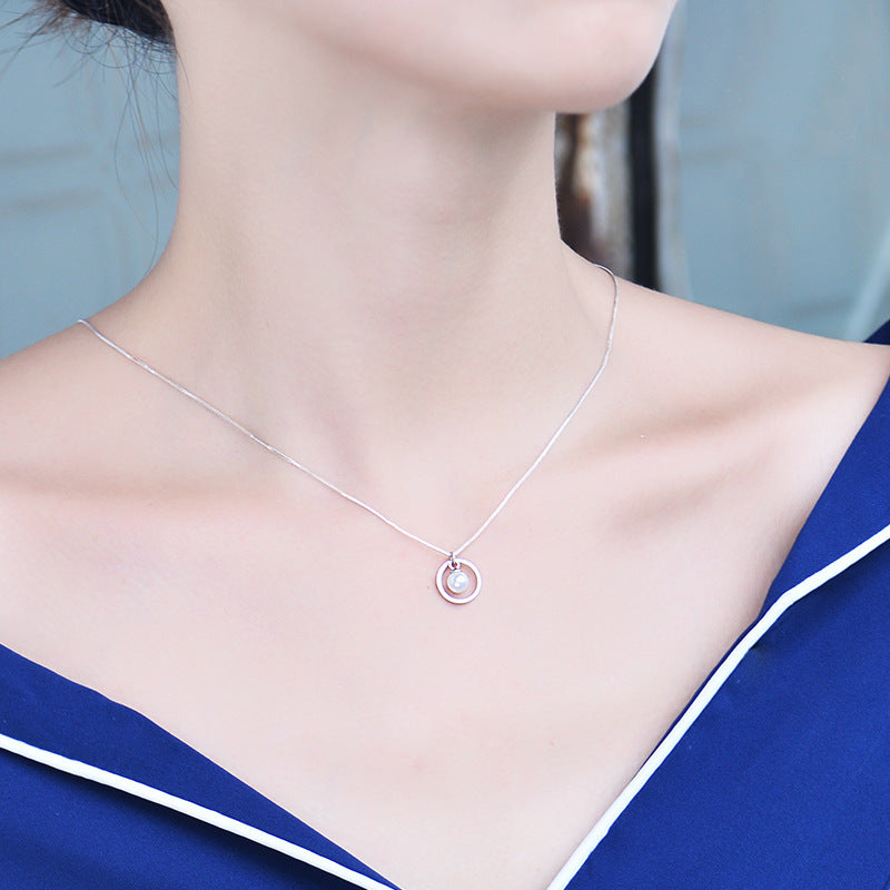 S925 Silver Pearl Clavicle Necklace