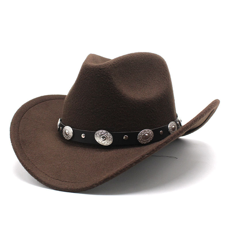 Chapeaux de cowboy western en laine de style minoritaire